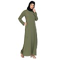 A-line inner abaya with a complementary Hijab-Jade Green A-line inner abaya with a complementary Hijab-Jade Green